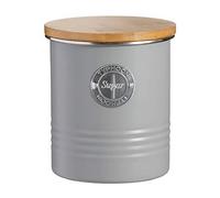 Typhoon Otto Tea Coffee Sugar Pasta Bread Bin Storage Grey With Wooden Lid