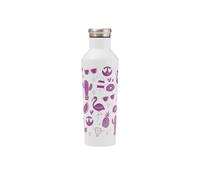 Typhoon Pure 800 ML Colour Changing Steel Water Bottle with Emoji Print Design, Pink & White