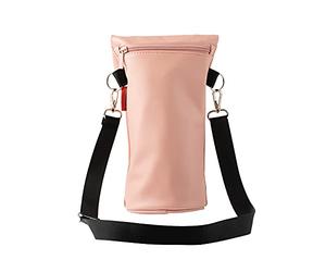 Typhoon PURE Bottle Bag | Vegan Leather Bag Perfect For Hiking or Travel | Keep Bottles Safe, Easy to Carry, and Cool On the Go | Pink, 110mm x 150mm x 335mm
