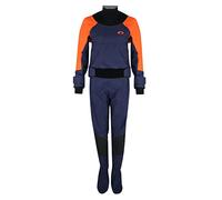 Typhoon Womens Hendra Hinge Zip Drysuit - Orange Navy - Breathable Comfortable Internal Braces - Drysuit Size - LM
