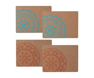 Typhoon World Foods Cork Placemat Set Heat Resistant Natural Cork Mats Protects Counters and Table Tops 4 Piece Set, 290mm x 210mm x 20mm