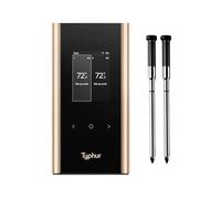 Typhur Sync Gold Wireless Meat Thermometer, 2 Probes, WiFi & Sub-1Ghz, 10x Signal, 6 Sensors, ±0.3℃ Accuracy, APP & Smart Base, IPX8 Waterproof Temperature Probe for BBQ Oven Smoker Grill Air Fryer