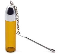 TYPO123 Glass Empty Snuff Bottle with Silver Spoon Snuff Bullet Rocket Snorter Screw Cap Container Sniffer - Gold Very practical of Mobile and daily life assistance