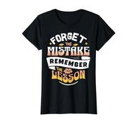 Typographic Forget The Mistake Remember The Lesson Retro Value Graphic T-Shirt, Women, Black, M