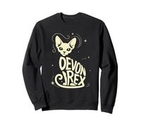 Typography Art Devon Rex Pixie Cats Sweatshirt
