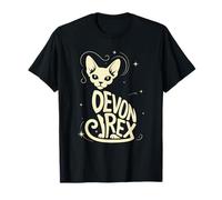 Typography Art Devon Rex Pixie Cats T-Shirt