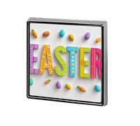 Typography EASTER Bold Thick Letters Unisex Brooches & Pins Square Lightweight Lapel Badge Jewelry for Clothing Shawl Hat