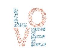 Typography Love Letters Large Canvas Wall Art Print