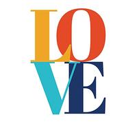 Typography Love Letters Stylish Large Canvas Wall Art Print