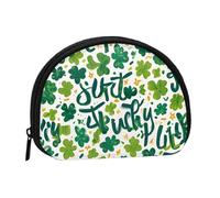 Typography Quote Vecto Printed Seashell Portable Mini Change Storage Bag, Durable and Portable