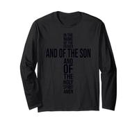 Typography Sign Cross Christian Long Sleeve T-Shirt