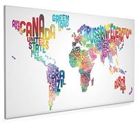 Typography Text Map of the World Canvas Art Print, 22x34 inch (A1) - 187