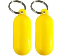 TypoGrove 2Pcs Yellow Floating Keychain Pills-Shape Float Key Rings for Boat Sailings Kayak Surfing Water Sports Floating Key Chain Sports Fan Key Chains Car Keychains, Yellow, 1