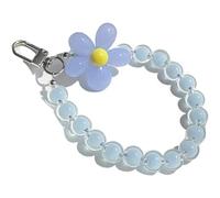 TypoGrove Blue Mobile Phone Strap Beaded Flower Bracelet Creative Hanging Rope Keychain Mobile Phone Lanyard Beaded Flower Anti-Lost Phone Case Lanyard Wrist Strap Cell Phone Charms Accessories, Blue