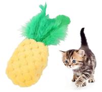 TypoGrove Yellow Pineapple Catnip Toy - Chew and Dental Cat Toys with Catnip, for Kittens, Adult Cats, Interactive Play and Stress Relief