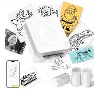 TYPONOS PM230 Sticker Printer, Inkless Portable Thermal Printer for Kids, Mini Print Pods for Phone Instant Sticker Maker, Gift for Study, Photos, White