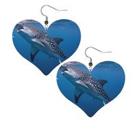 (Typus Whale Shark Leather Earrings for Women Heart Earring Lightweight Dangle Drop Earring Set Jewelry Gift