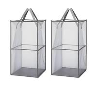 Typutomi 2 Pack Popup Laundry Hamper, Large Collapsible Mesh Laundry Baskets Dirty Clothes Basket with Handle Foldable Clothes Hamper for Washing Storage,Toy Storage,Dorm and Travel(Grey,13x26Inch)