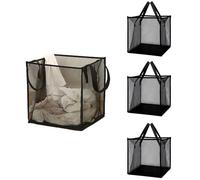 Typutomi 4 Pack Popup Laundry Hamper, Small Collapsible Mesh Laundry Baskets Dirty Clothes Basket with Handle Cube Storage Basket for Washing Storage,Toy Storage,Dorm and Travel(Black,13 Inch)