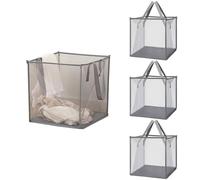 Typutomi 4 Pack Popup Laundry Hamper, Small Collapsible Mesh Laundry Baskets Dirty Clothes Basket with Handle Cube Storage Basket for Washing Storage,Toy Storage,Dorm and Travel(Grey,13 Inch)