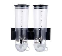 TYQMYSM Wall Mounted Cereal Dispenser, Double Black Dry Food Dispenser with 360° Rotating Control, 3.1-4L Capacity, for Kitchen Pantry Storage of Grains, Oats, Nuts And Coffee Beans