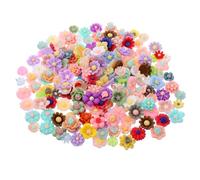 Tyqour 200 Pcs Mini Resin Flower Charms for Crafts, Cabochons Flatback Charms Mixed Colors Daisy Flower Slime Charm Bulk for DIY Craft Scrapbooking Decor