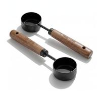 Tyqour 2PCS Coffee Scoop 15 Ml For Ground Coffee Teaspoon Measuring Spoons Stainless Steel Spoon Measuring Set With Walnut Handle