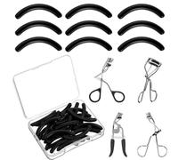 Tyqour 30Pcs Eyelash Curler Pads Compatible with Shiseido, Eyelash Curler Refills, Silicone Eye Lash Curler Refills, Universal Eyelash Curler Replacement Pads with Clear Storage Box(Black)