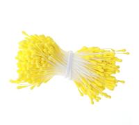 Tyqour 350 Pcs 3mm Yellow Pearl Double Heads Handmade Flower Stamens for Flower Making Artificial Pistil para Flores for Crafts Christmas Wedding Scrapbook Decoration