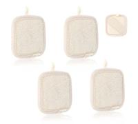 Tyqour 4 PCS Face Exfoliator Pad Natural Loofah Sponge Facial Exfoliating Scrub Pads for Face Scrubbers Facial Sponge Loofah Natural for Women Men Bath Shower (Square)