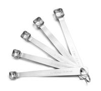 Tyqour 5 Pcs Mini Metal Measuring Spoons Set Digital Scoop for Teaspoon Cake Baking Measuring Dry and Liquid Ingredients(1/16, 3/16, 1/8, 1/14, 1/3 TSP ml)