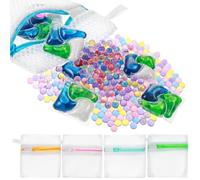 Tyqour 5pcs Small Mesh Laundry Bags, Anti-Sticking Laundry Pod Bags, Durable Polyester Storage Bags for Scented Beads, Travel Laundry Organizer, Protect Delicate Garments