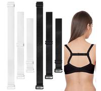 Tyqour 6 Pcs Bra Strap Holder Adjustable Invisible Bra Straps Bra Hooks for Racerback Bra Accessories Bra Strap Clips for the Back