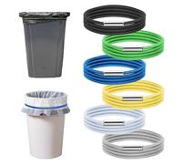 Tyqour 6 Pcs Trash Can Rubber Bands, Adjustable Garbage Can Rubber Bands, Elastic Bin Bag Holder for Homewares Kitchen Tables Picnic Party Home Office School Indoor and Outdoor (Colorful)
