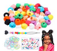 Tyqour 60pcs Silicone Hair Beads for Kids Girls, Butterfly Heart and Star Hair Beads for Braids, Silicon Bead Dreadlock Accessories