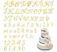 Tyqour 64Pcs Gold Acrylic Cake Topper Number & Letter Mirror Number 0-9 And A-Z Diy Personalized Name Cupcake Toppers Decor for Anniversary Wedding Birthday Baby Shower Party Decorations