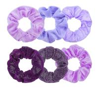 Tyqour 6Pcs Satin Silk Purple Hair Scrunchies for Women and Girls 4.5Inch Elastics Hair Ties Soft Hair Band Ponytail Holder Hair Accessories for Women Valentine's Day Scrunchies Gifts