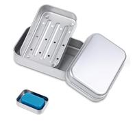 Tyqour Aluminium Travel Soap Container Metal Travel Soap Dish with Lid Self Draining Soap Tin Bar Soap Holder Soap Case Box for Camp Travel Gym Hiking Home Bathroom