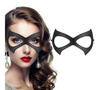 Tyqour Black Cat Masks Leather Catwoman Mask Half Cat Eye Mask Masquerade Masks for Halloween Carnival Fancy Dress Robber Cosplay Costume Party Props