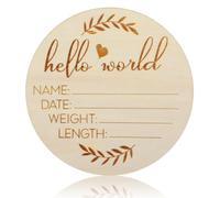 Tyqour Hello World Baby Sign Baby Announcement Plaque Welcome to The World for Photo Props Baby Shower Hospital Nursery Newborn Boys and Girls Gift