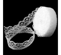 Tyqour Lace Ribbon 10 Meters Elegant White Lace Trim for Sewing, Fabric by The Yard, Perfect for Wedding, Dress Decoration, and Gift Wrapping
