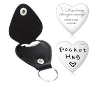 Tyqour Pocket Hug Heart Keyring Gifts For Friend Boyfriend Birthday Gift for Men Her Him Long Distance Relationship Friendship Gifts for Husband Couple Bf I Love You Christmas Miss You Gift