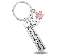 Tyqour Sweet 16 Gifts for Girls, 16th Birthday Gifts Keychain, Sweet Sixteen Gifts for 16 Year Old Girl, Sweet 16 Party Decorations Birthday Presents for Women Sister Daughter