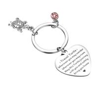 Tyqour Travel Turtle Keyring Turtle Gifts Good Luck Travel Turtle Keychain Encouragement Keyring for Lovers Women Family Friends Handbag Accessories Backpack Stocking Stuffers