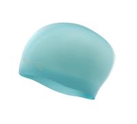Adult Long Hair Silicone Swim Cap, Light Blue, one Size