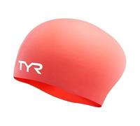 TYR Adult Silicone Long Hair Swim Cap - Wrinkle-Free, Streamlined Performance Cap for Braids, Dreadlocks & Thick Hair Protection, Citrus