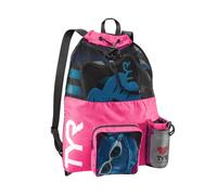 TYR Big Mesh Mummy Backpack For Wet Swimming Gym and Workout Gear Pink