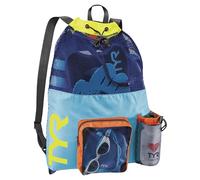 TYR Big Mesh Mummy Backpack - Ventilated Swim Gym and Workout Gear Bag | 40-Liter Capacity | Mesh Venting Drainage | Side Organization Zipper Pocket | Barrel-Lock Closure