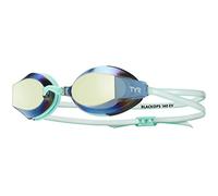 TYR Black Ops 140 EV Racing Mirrored Swimming Goggles for Women, Gold/Mint