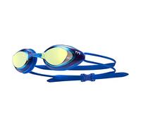 TYR Blackhack Mirrored Adult Fit Swim Goggles, Gold/royal, one size